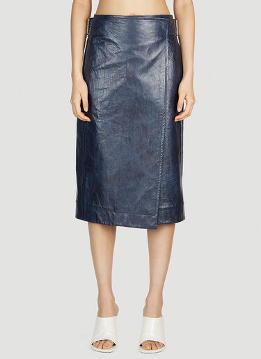 Bottega Veneta Embossed Skirt Dark Blue bov0252068