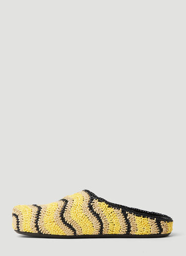 Marni x No Vacancy Fussbet Sabot Raffia Mules Yellow mvy0153009