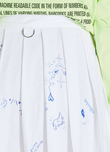 VETEMENTS 스크리블 저지 스쿨 걸 스커트  화이트 vet0254014