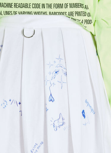 VETEMENTS 涂鸦平纹针织女学生半身裙  白色 vet0254014