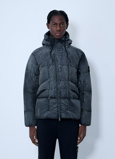 Stone Island Printed Short Down Jacket Black sto0164009