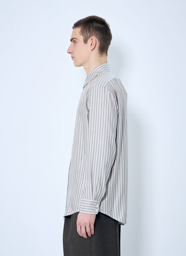 The Row Luigi Striped Shirt Beige row0159002