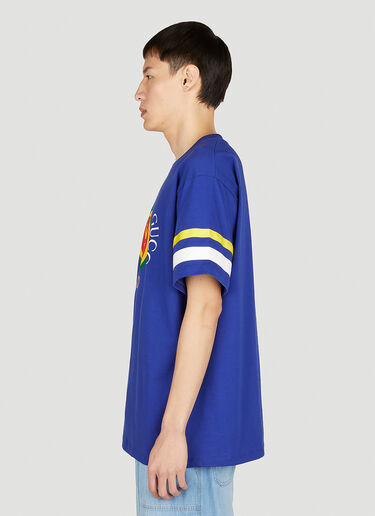 Gucci Logo Print T-Shirt Blue guc0152307