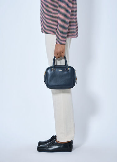 LN-CC® - Jil Sander: 콤팩트 가죽 핸드백 - 다크 블루 Jil Sander 콤팩트 가죽 핸드백 다크 블루 jil0265014