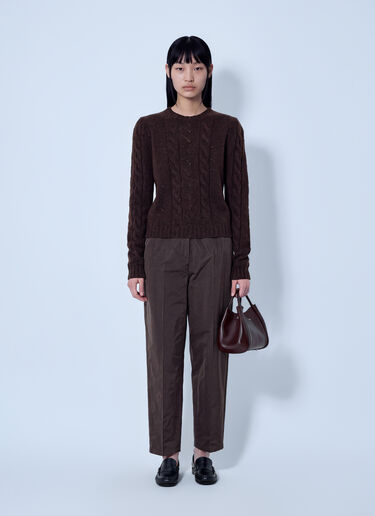 LN-CC® - Max Mara: Cable Knit Sweater - Dark Brown Max Mara Cable Knit Sweater Dark Brown max0266031