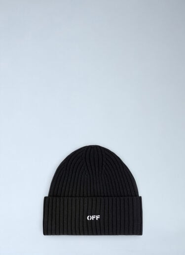 Off-White Offstamp Loose Knit Beanie Hat Black ofw0160076