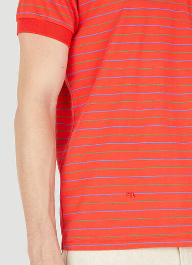 ERL Striped Polo Top Red erl0150016