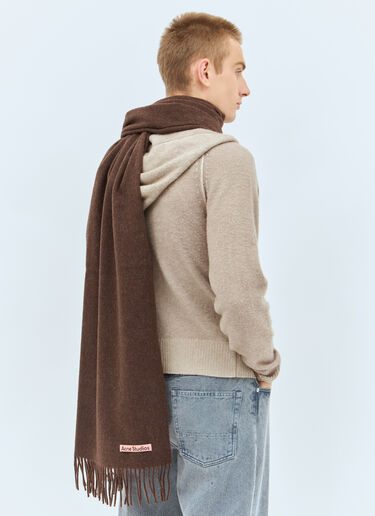 Acne Studios Oversized Fringe Wool Scarf Brown acn0157045