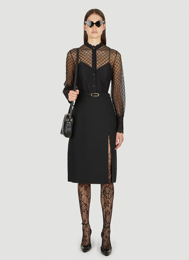 GG Geometric Lace Shirt Gucci GG Geometric Lace Shirt Black guc0251054