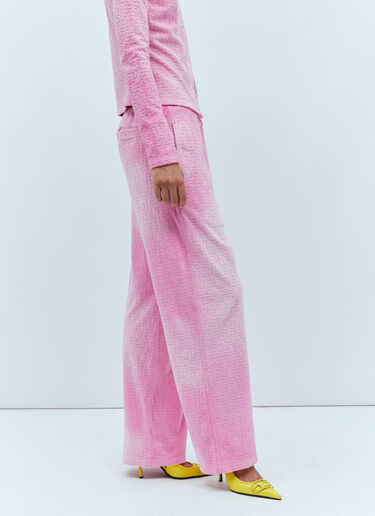 Logo Embossed Velvet Track Pants Diesel Logo Embossed Velvet Track Pants Pink dsl0253006