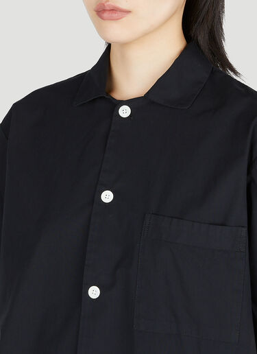 Tekla Classic Short Sleeve Pyjama Shirt Black tek0353013