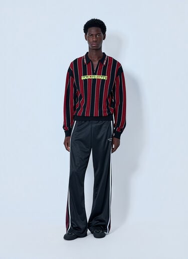 Martine Rose Striped Polo Sweatshirt Red mtr0164017