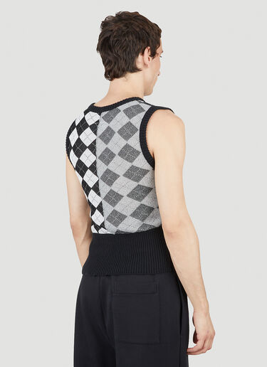 MM6 Maison Margiela Argyle Print Sleeveless Sweater Black mmm0151011