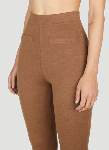 Saint Laurent High Waist Knit Leggings Camel sla0252028