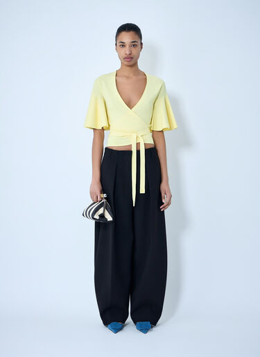 Jacquemus Wrap Knit Top Yellow jac0264018