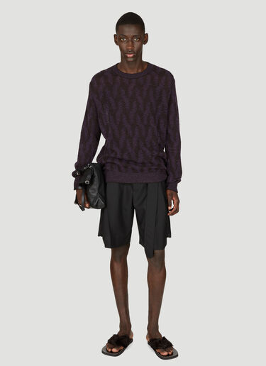 Dries Van Noten Jacquard Knit Sweater Purple dvn0156028