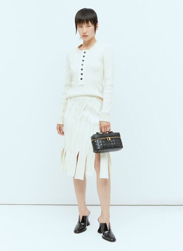Raised Placket Ribbed Top Bottega Veneta Raised Placket Ribbed Top Beige bov0256027