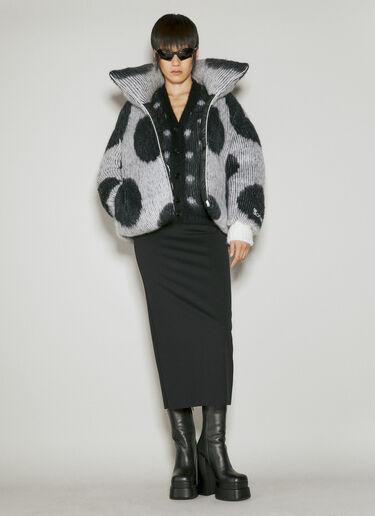 Marni Oversized Short Polka Dot Down Coat White mni0254005
