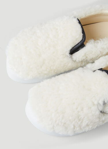 Marni Shearling Slip-On Platform Sneakers White mni0245036