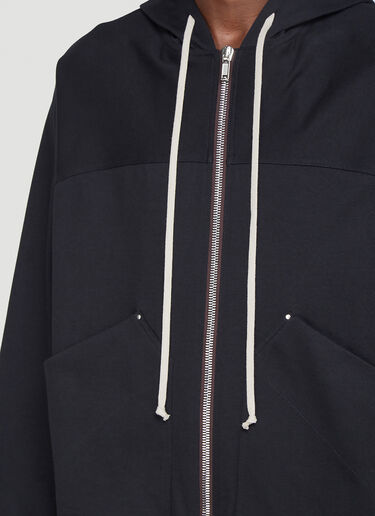 Rick Owens Windbreaker Hooded Zip-Up Sweatshirt Black ric0142018