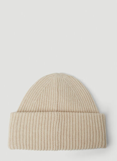 Acne Studios Face Patch Beanie Hat Beige acn0351006