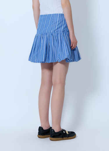 LN-CC® - GANNI: Stripe Cotton Mini Skirt - Blue GANNI Stripe Cotton Mini Skirt Blue gan0265012