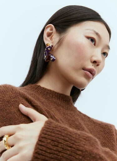 Twisted Embellished Drop Earrings Dries Van Noten Twisted Embellished Drop Earrings Purple dvn0254045