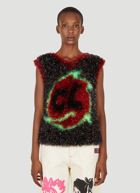 Chopova Lowena Metallic Knit Vest Black cho0254006