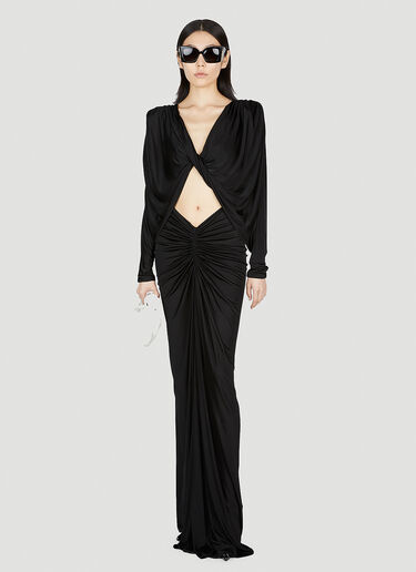 Saint Laurent 缩褶裙 黑色 sla0252025