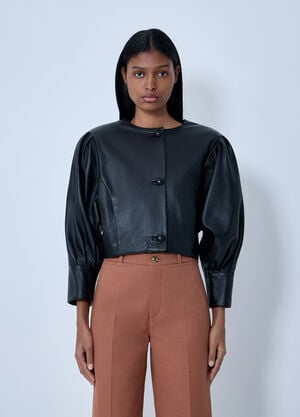 Chloé Cropped Collarless Jacket Black chl0263046