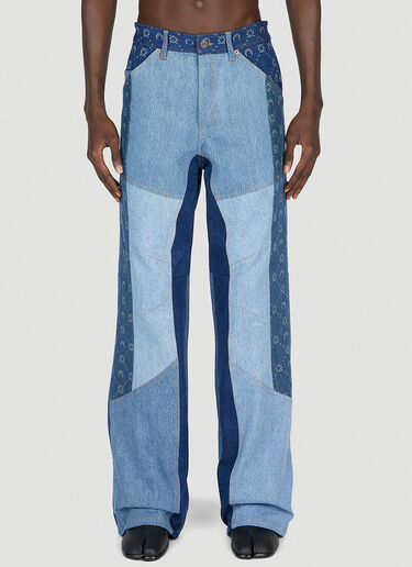 Marine Serre Panelled Jeans Blue mrs0152002