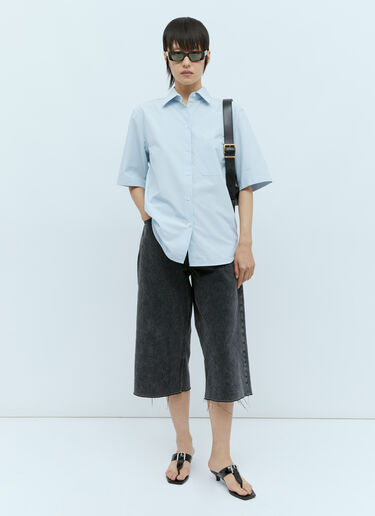 Short Sleeve Poplin Shirt TOTEME Short Sleeve Poplin Shirt Blue tot0256016