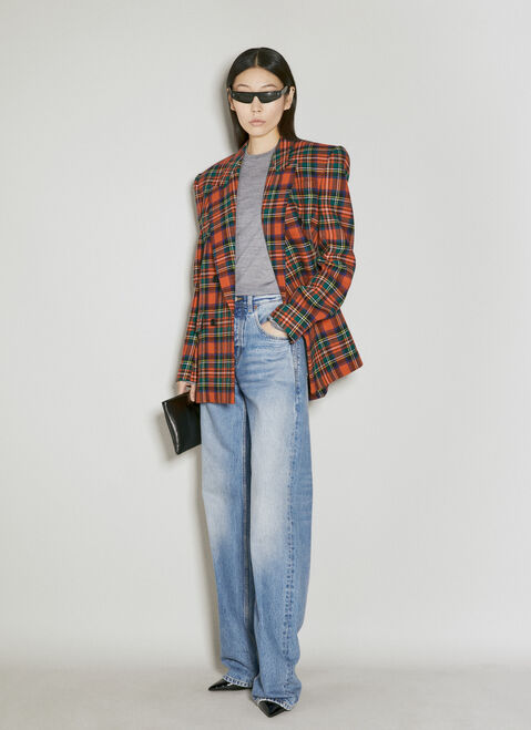 VETEMENTS Oversized Tartan Wool Blazer Black vet0254016