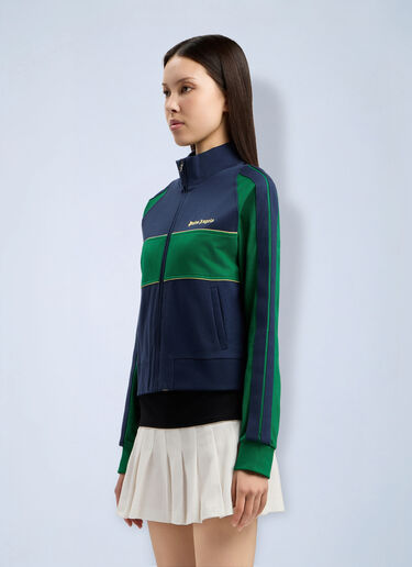 Palm Angels Classic Logo Zipped Crew Jacket Blue pma0264233