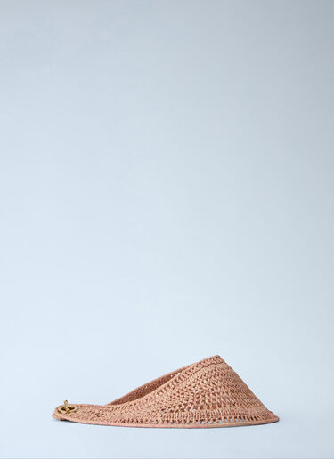 LN-CC® - Chloé: Raffia Visor Hat - Pale Pink Chloé Raffia Visor Hat Pale Pink chl0265076