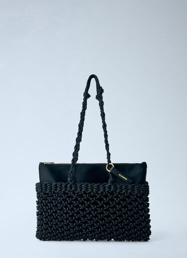 Jil Sander Tangle Net  Cord Shoulder Bag Black jil0265015