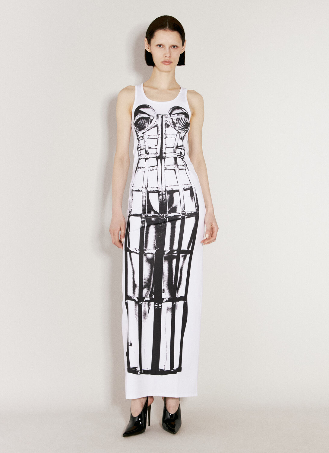 JEAN PAUL GAULTIER CAGE TROMPE L'OEIL MAXI DRESS