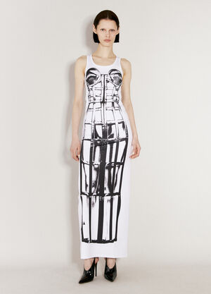 Jean Paul Gaultier Cage Trompe L'Oeil Maxi Dress Ecru jpg0260002