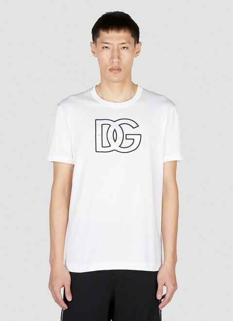 Dolce & Gabbana Logo Embroidery T-Shirt White dol0151027