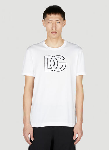 Dolce & Gabbana Logo Embroidery T-Shirt White dol0151027