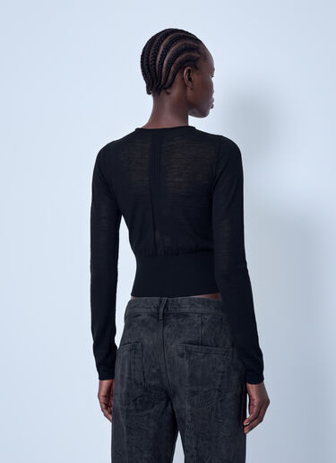 LN-CC® - Rick Owens: Slashed Cropped Pull Top - Black Rick Owens Slashed Cropped Pull Top Black ric0265032