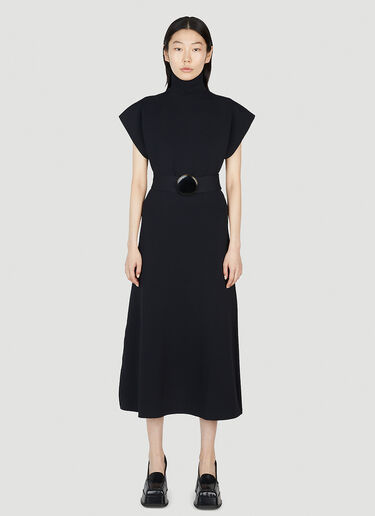 Gucci Belted Stretch Knit Dress Black guc0251221