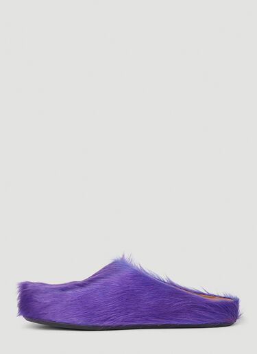 Marni ファスベット サボ ヘアリーミュール パープル mni0154012