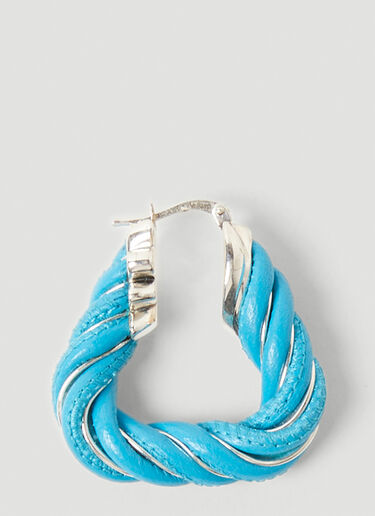 Bottega Veneta Twist Triangle Hoop Earrings Blue bov0251125