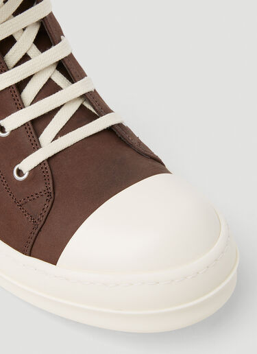 Rick Owens 高帮皮革运动鞋 棕色 ric0153023