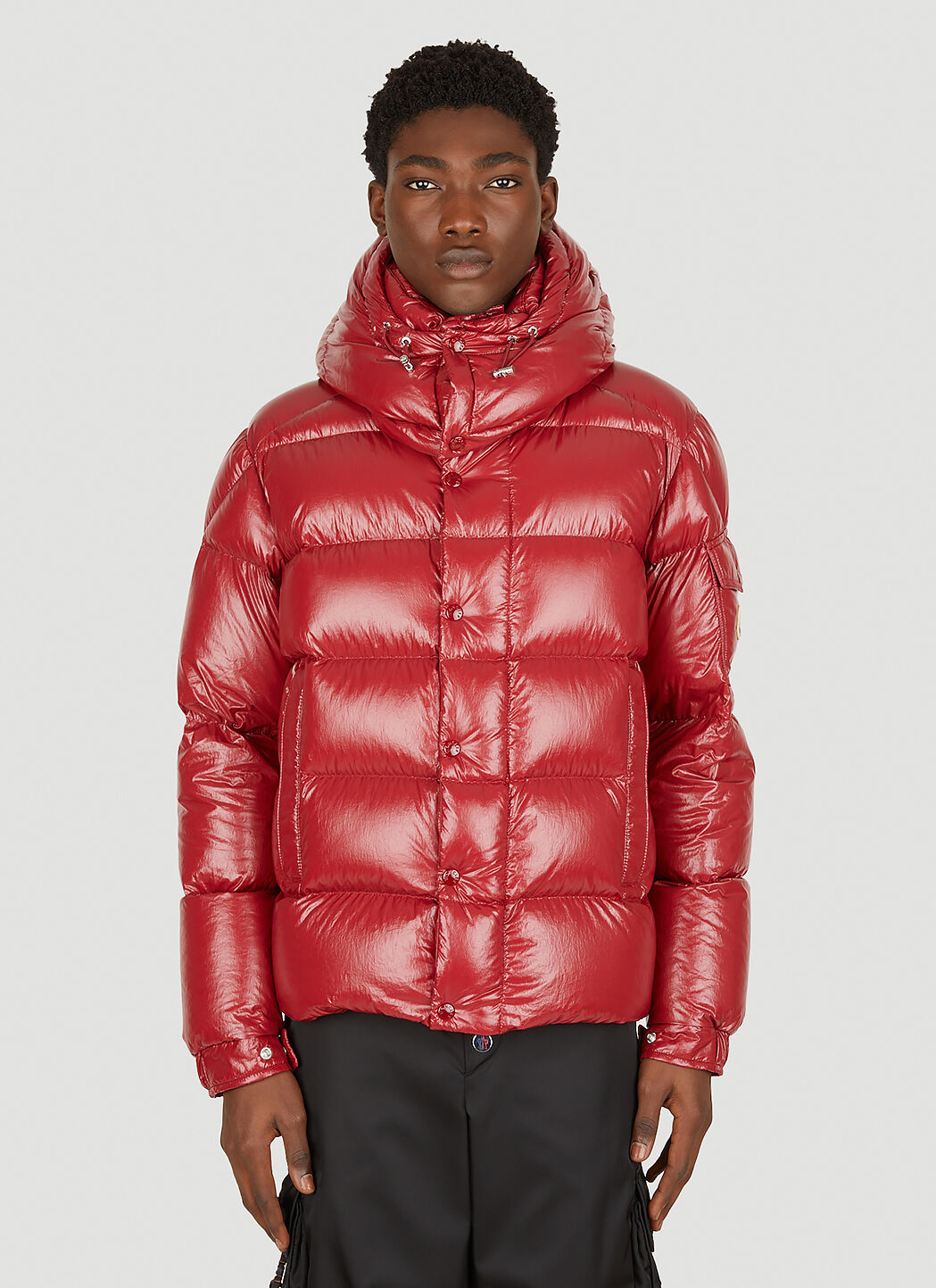 Red moncler 2025 maya coat