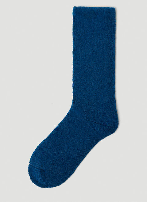 The Elder Statesman Terry Rolled Socks Dark Green tes0150008