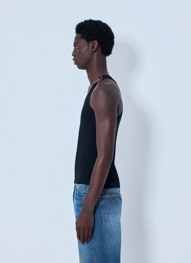 Jean Paul Gaultier Ribbed Tank Top with Metal Hardware Black jpg0364004