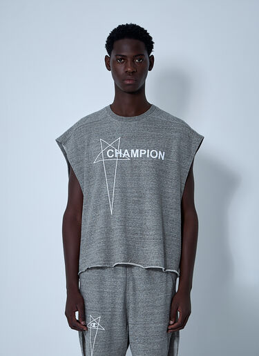 Rick Owens x Champion Logo Motif T-Shirt Grey roc0161001