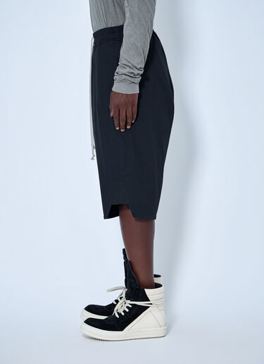 LN-CC® - Rick Owens: Basket Swingers Heavy Poplin Shorts - Black Rick Owens Basket Swingers Heavy Poplin Shorts Black ric0165048